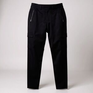 Athleta Black Cargo Carpenter Pants Jogger Style Zip Pockets Elastic Waist 6T